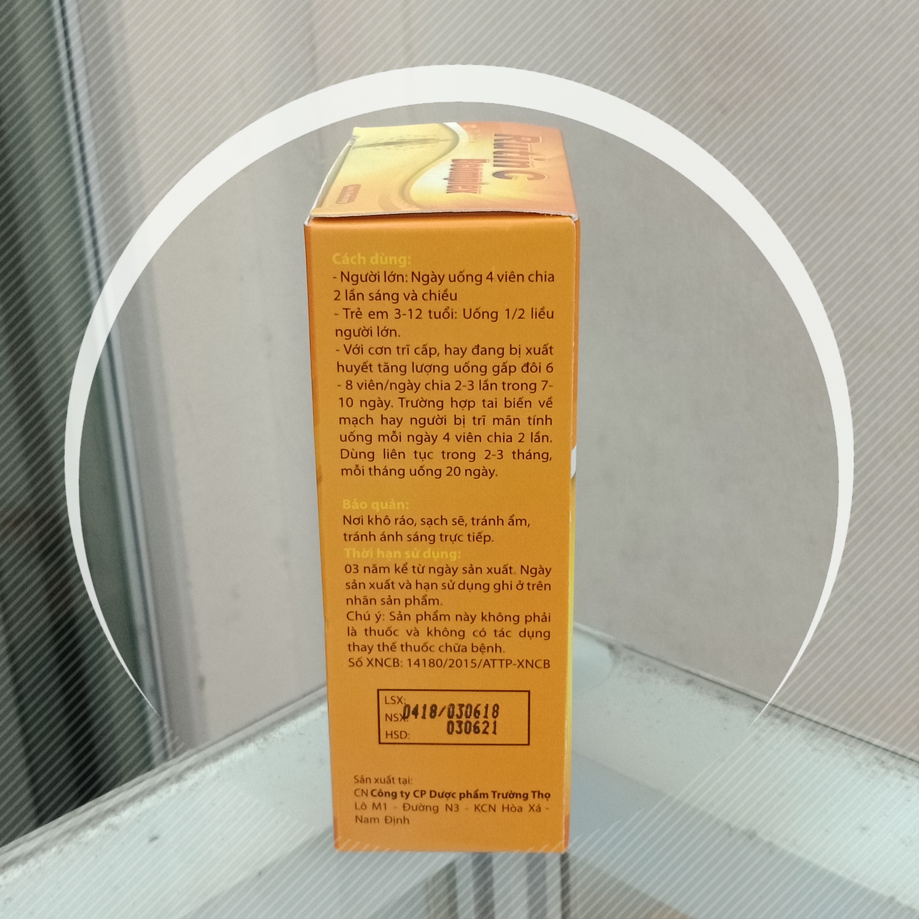 Rutin C complex chứa vitamin C và Rutin tăng sức bền thành mạch, giảm tình trạng bệnh trĩ, hộp 30 viên