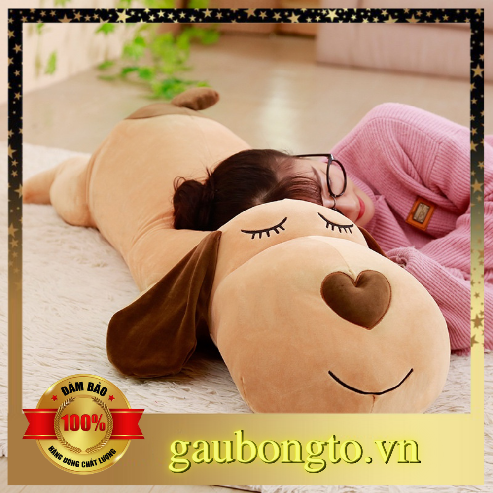Gấu bông to Chó mũi tim HÀNG LOẠI 1 cực xinh, gối ôm hình thú nhồi bông Chó mũi tim siêu cute, gấu ôm chó mũi tim 1m3 / 1m