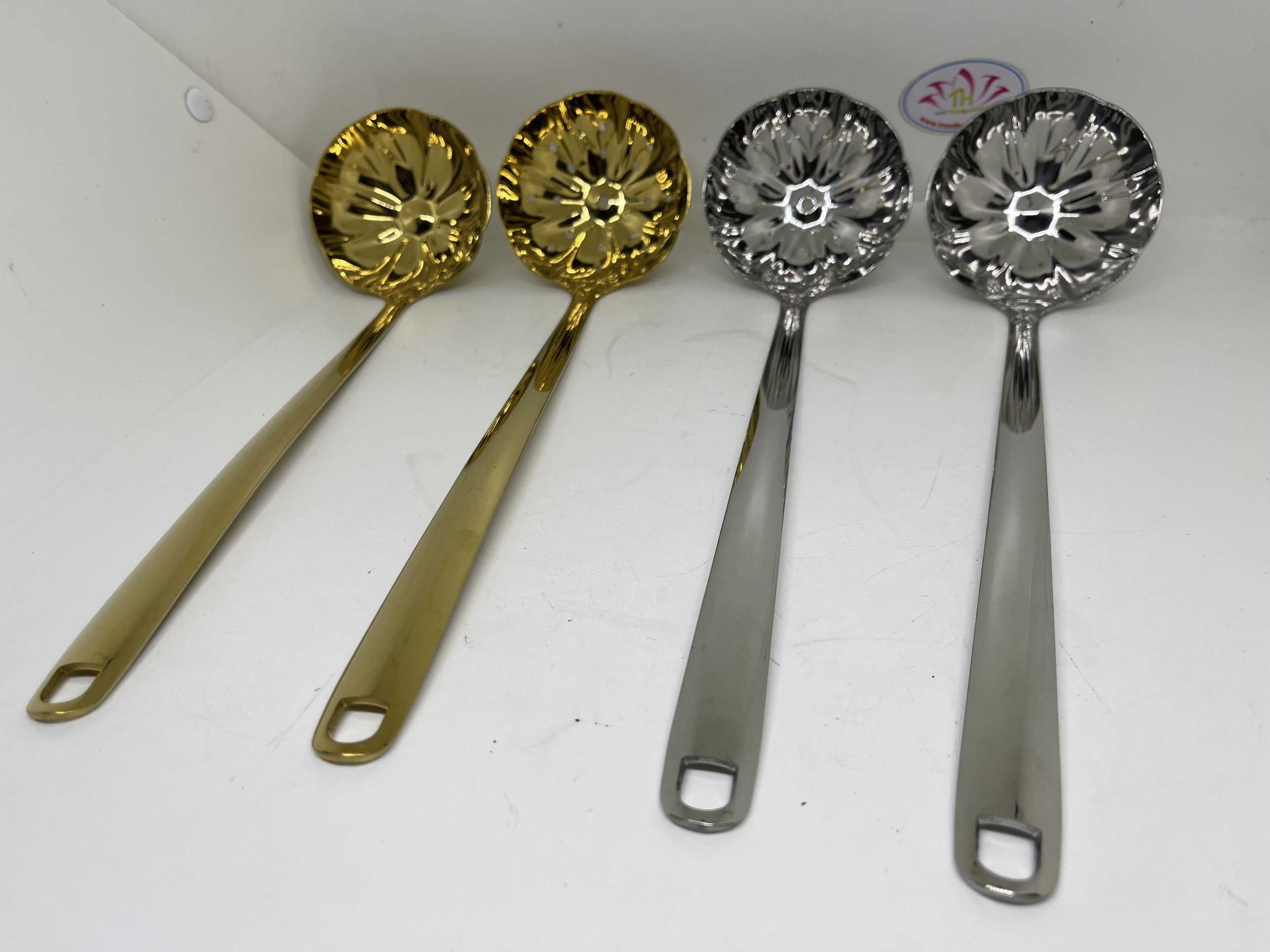 [New] Cặp vá canh hoa inox 304 cao cấp 8cm siêu bóng vệ sinh an toàn thực phẩm Hàn Quốc chuyên dụng nhà hàng khách sạn