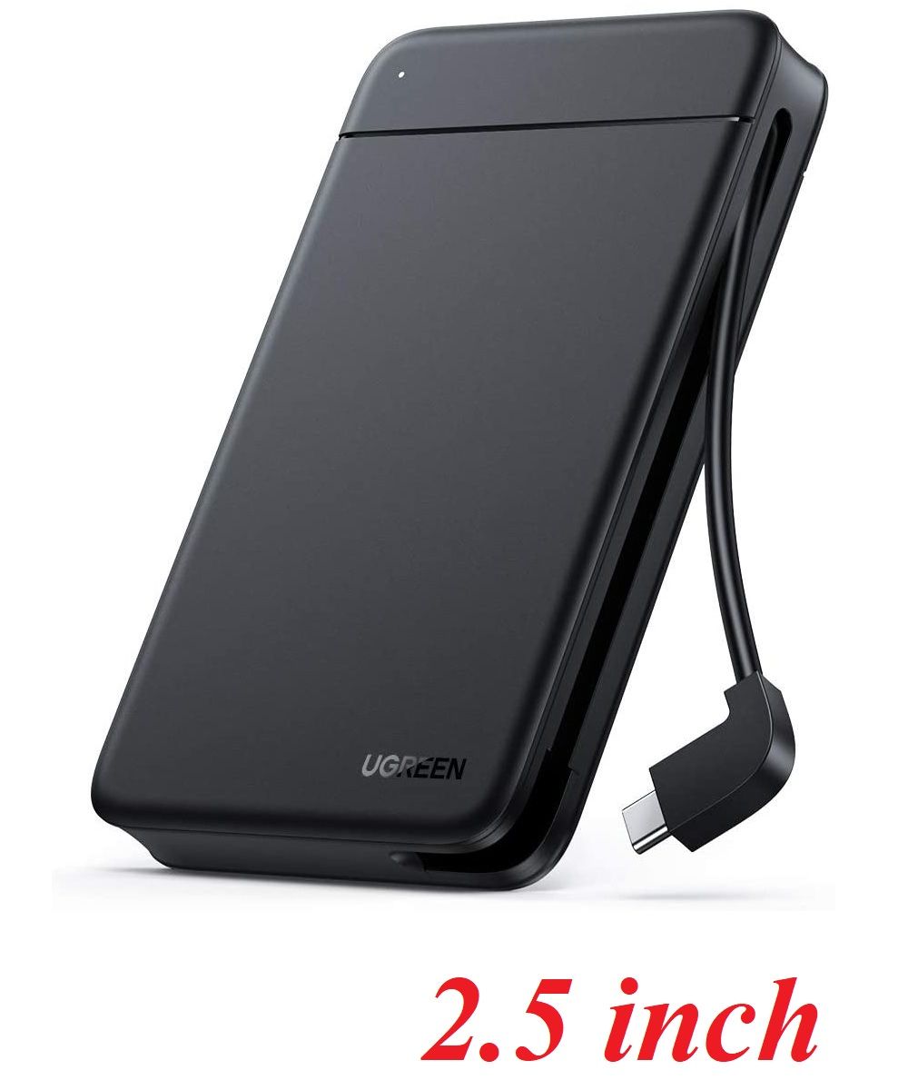 Ugreen 10904 tích hợp cáp type c hỗ trợ 10tb hộp đựng ổ cứng 2.5 inch cm352