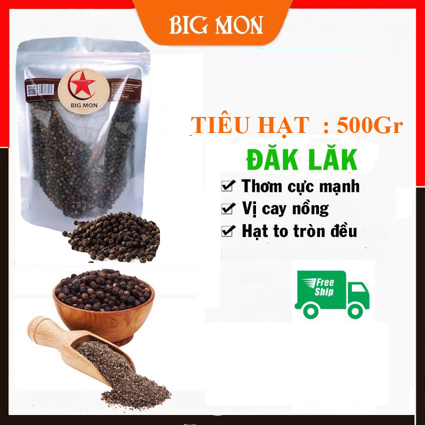 Tiêu Hạt Đăk Lăk To Tròn Đều Không Tạp Chất-Trọng Lượng 0,5kg - Tiêu Sạch Bigmon
