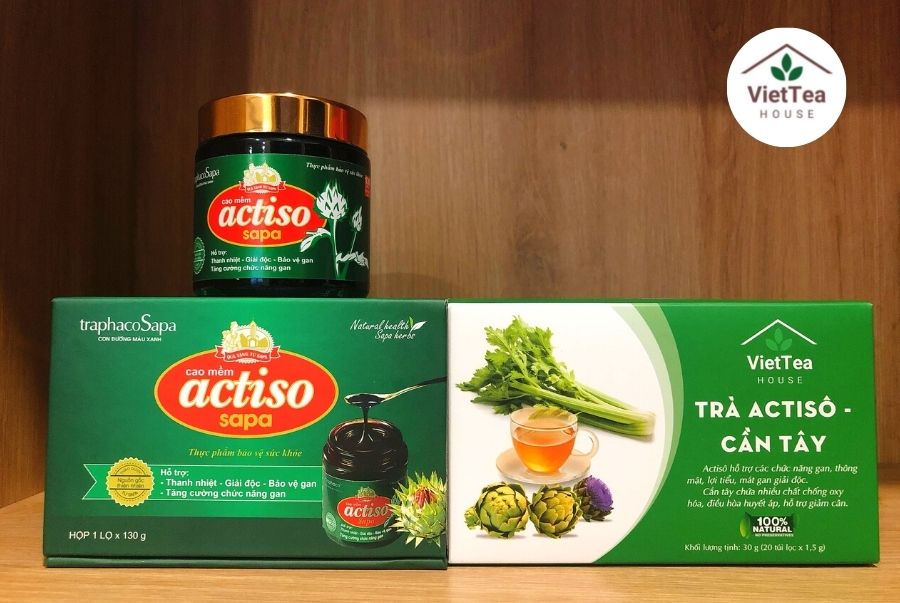 Combo gồm 1 Cao Actiso Sapa 130g và 1 Hộp Trà Actiso Cần Tây túi lọc- Thanh Nhiệt, thải độc, an thần, hỗ trợ giảm cân
