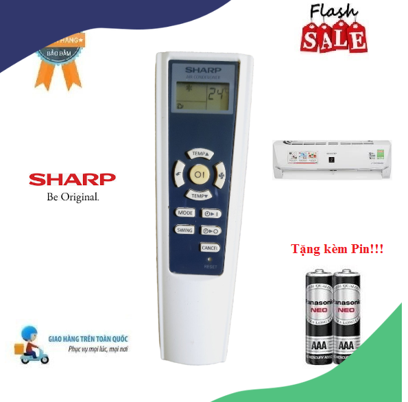 Remote Điều khiển điều hòa Sharp các dòng 1 chiều 2 chiều Inverter- Hàng chính hãng theo máy 100% Tặng kèm Pin!!!