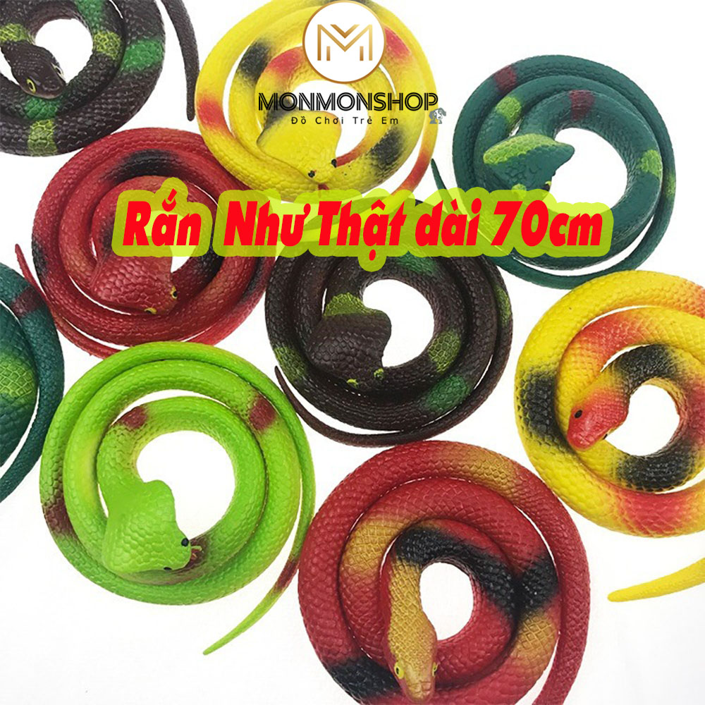 Đồ chơi Troll/Rắn giả bằng cao su /Rắn cao su cao cấp dài 70cm như thật, đồ chơi xả stress