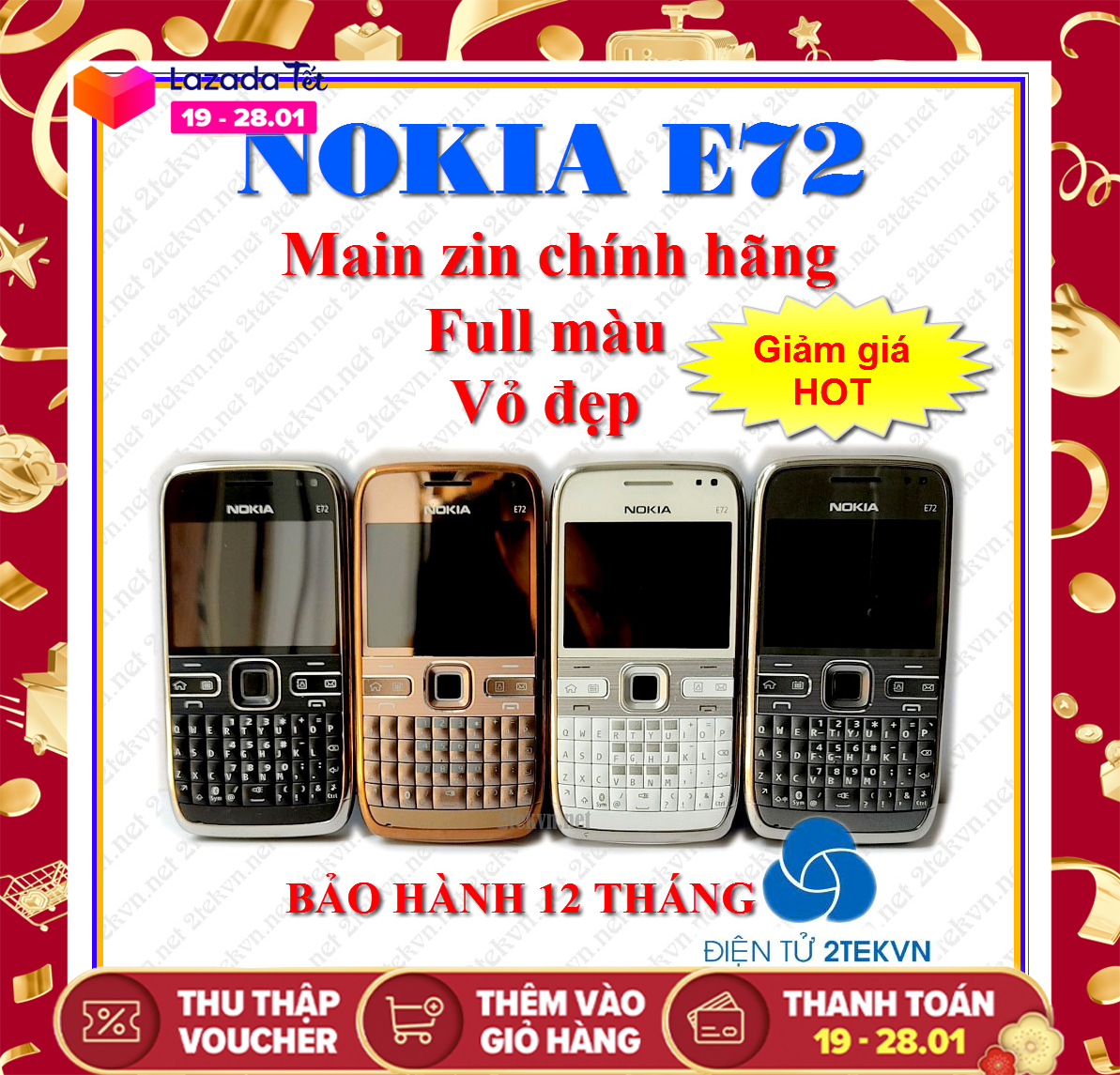 Điện thoại Nokia E72 Main zin chính hãng, vỏ kim loại sang trọng - Bảo hành 12 tháng