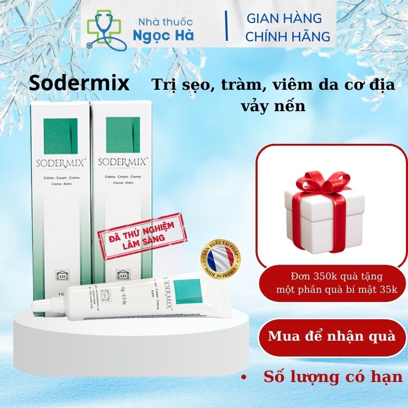 Kem bôi Sodermix cream 15gr Hỗ trợ điều trị tràm sữa,sẹo lồi