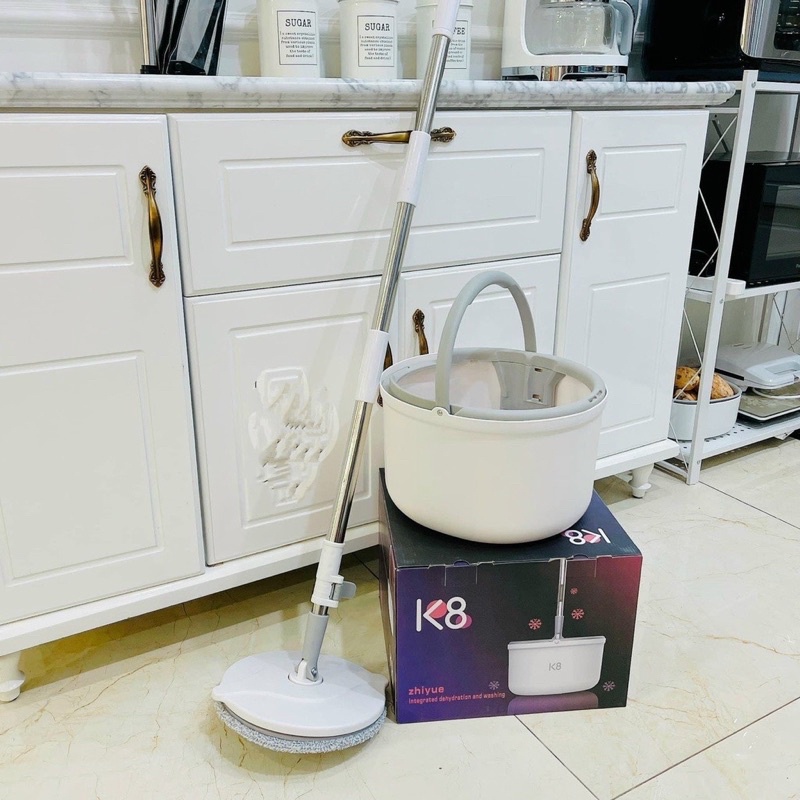 Bộ cây chổi lau nhà chính hãng K8 cao cấp, xoay 360 độ