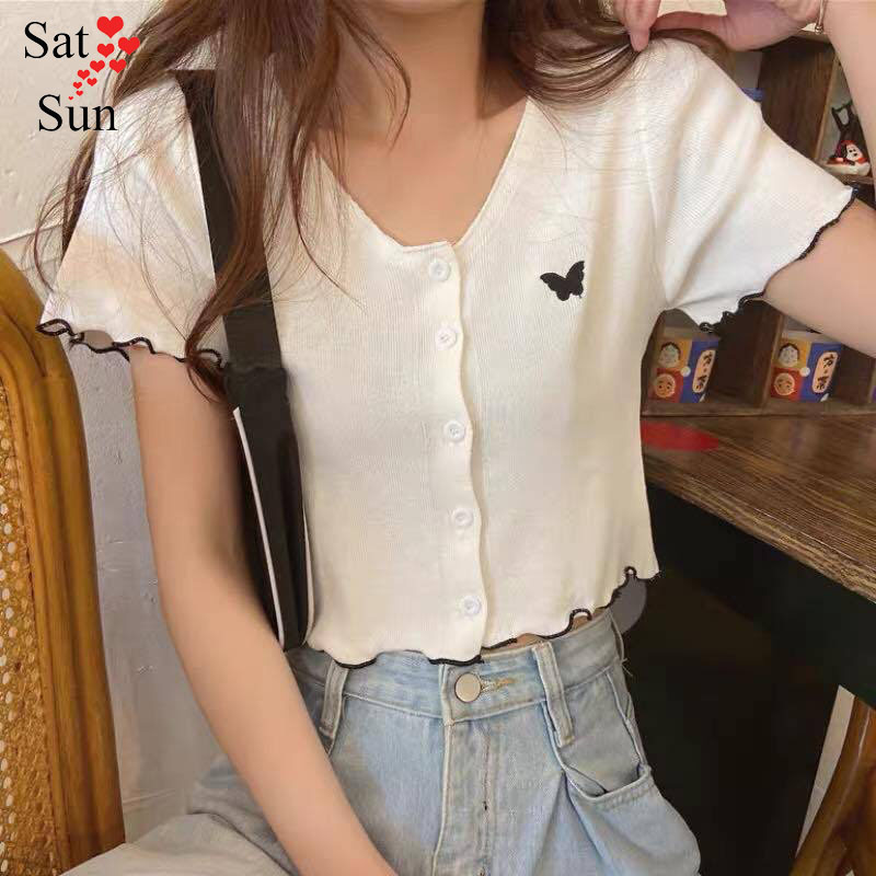 Áo len croptop nữ chất mongtoghi mỏng thoáng mát satsun
