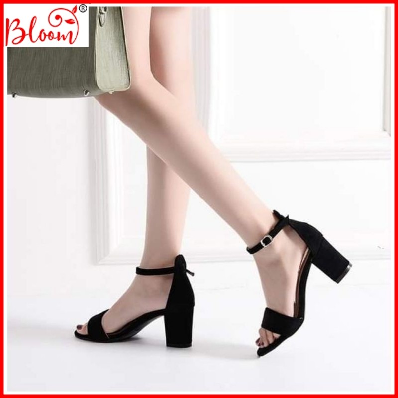 [HCM]Giày cao gót nữ 7p đế vuông quai ngang kiểu dáng basic đẹp thời trang Giày sandal cao gót YUKIBLOOM