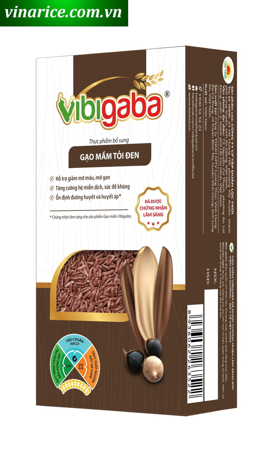 [HCM]Gạo Mầm Vibigaba Tỏi Đen - tốt cho sức khỏe - hộp 1kg