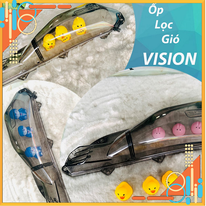 Nắp ốp lọc gió xám khói vision + tặng kèm hình thú cute