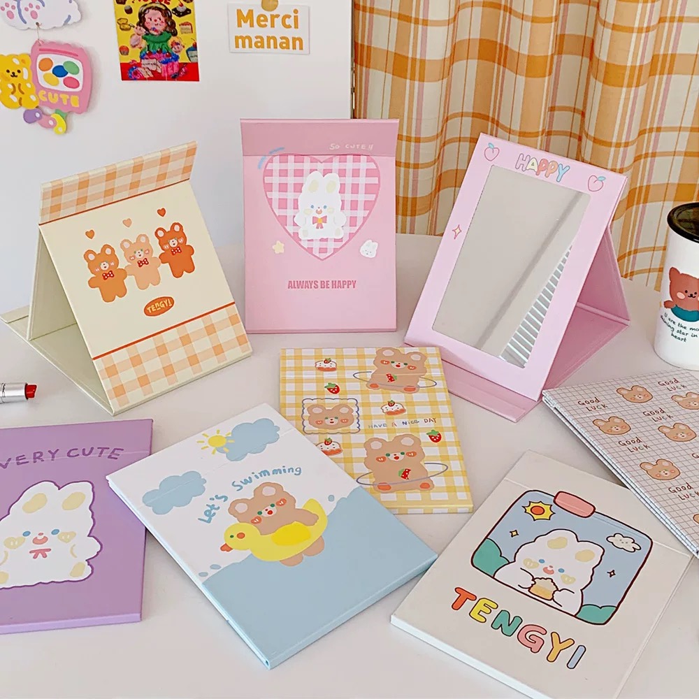 MS511 Gương soi gấp gọn để bàn cute
