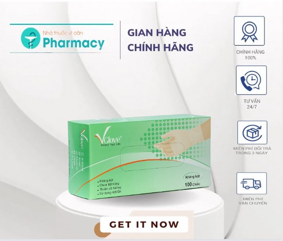 Găng Tay Y Tế Latex Không Bột Khải Hoàn Vglove bao tay y tế ko bột