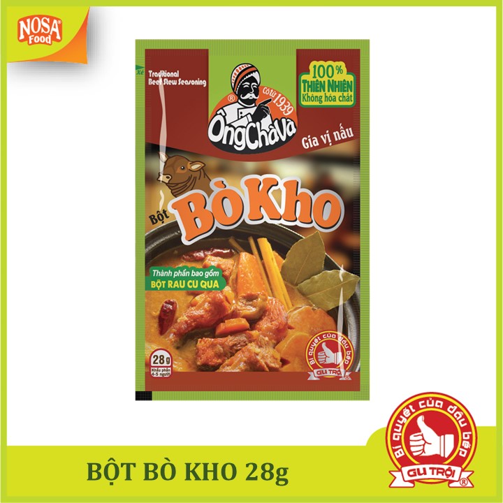 Bột bò kho ông chà và 28gr, bột nấu bò kho, bột ướp thịt bò nấu bò kho