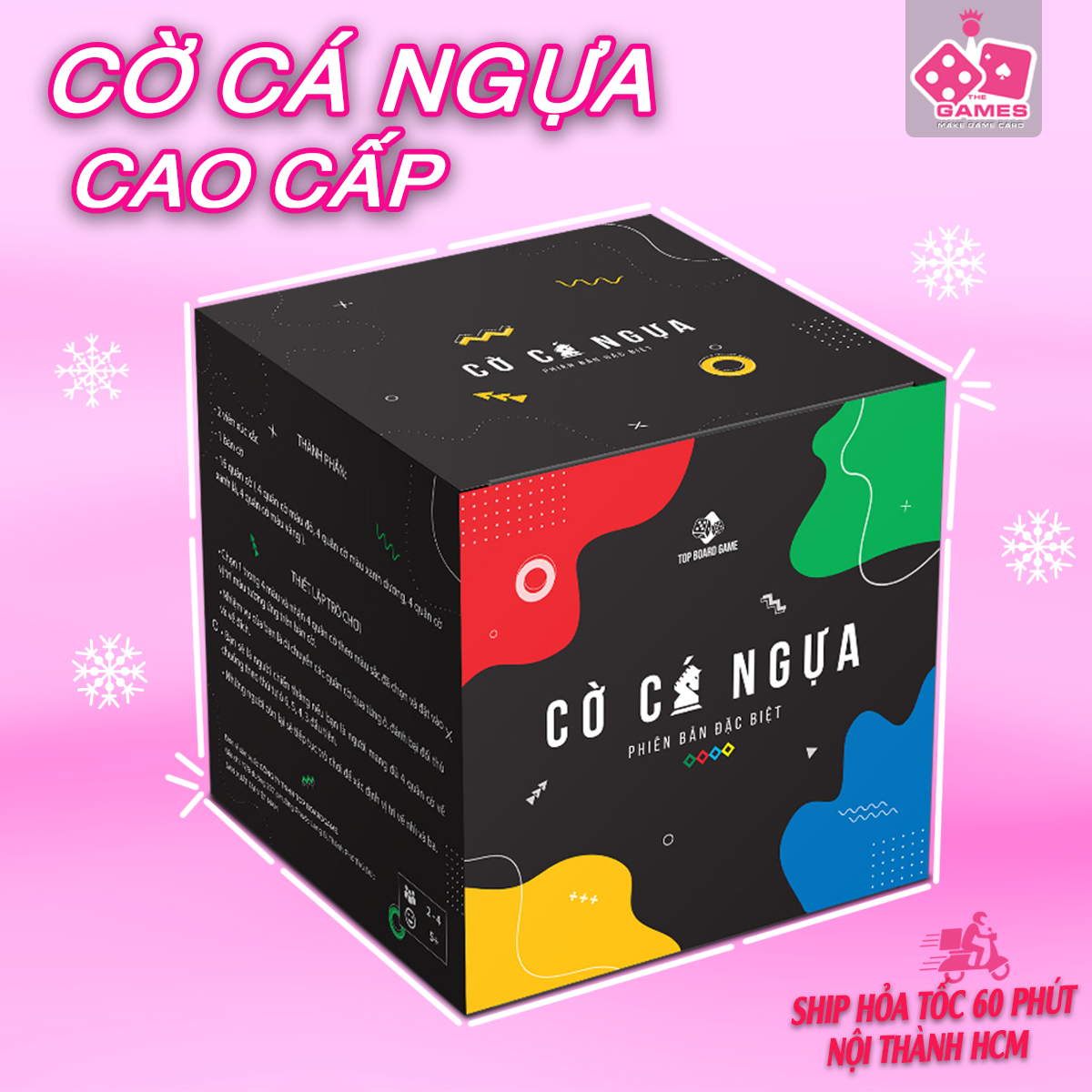 Cờ Cá Ngựa Top Boardgame phiên bản Cao cấp, quân cờ ngựa đẹp, bàn chơi và hộp đựng dày và chống nước