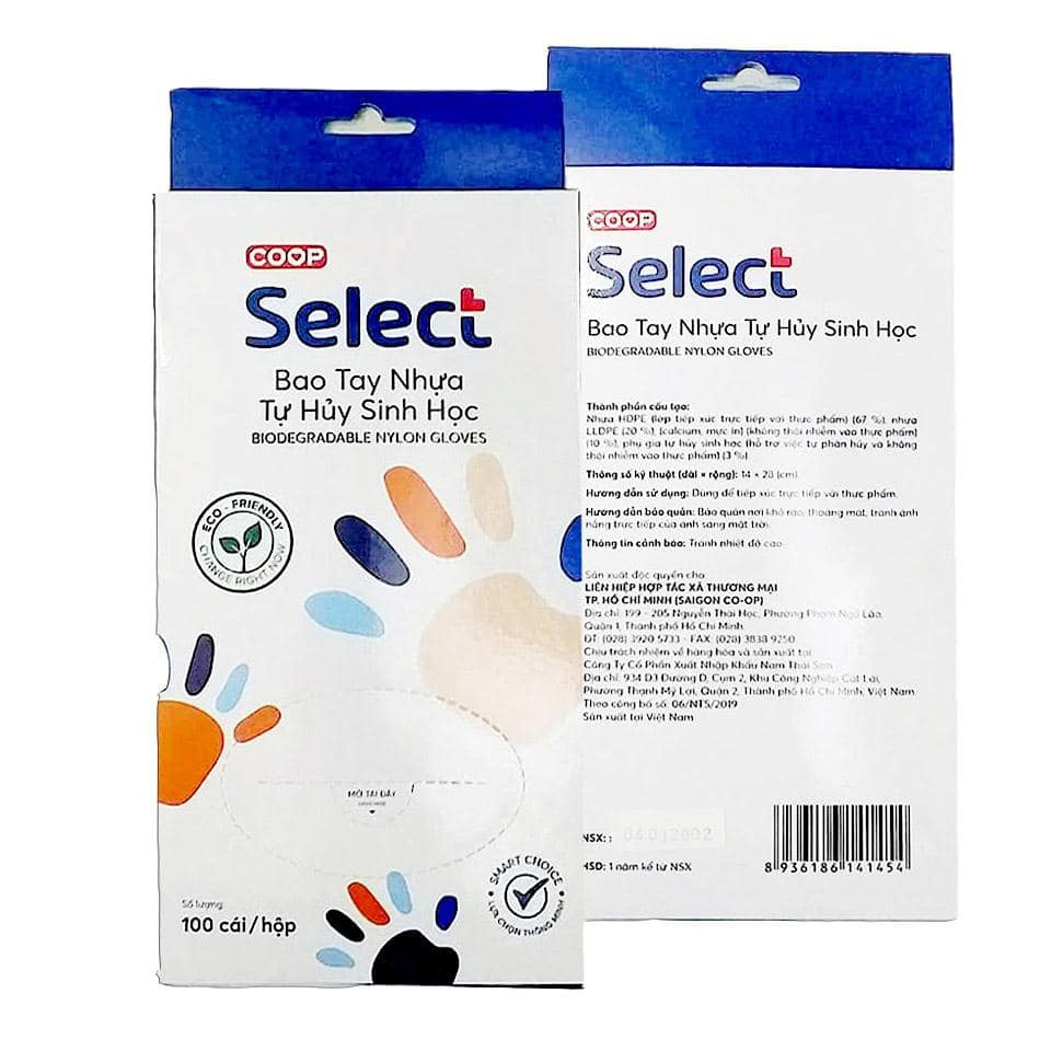 [HCM]Bao tay nhựa tự hủy sinh học tiện dụng Co.op Select