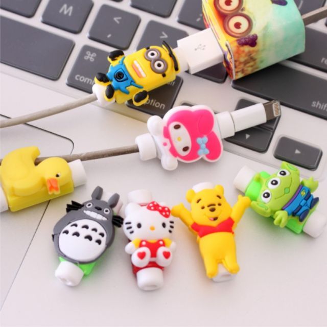 Bộ nút bảo vệ đầu cáp sạc tai nghe hình thú chống gãy gập (loại to,ngẫu nhiên hình) - cj7tech