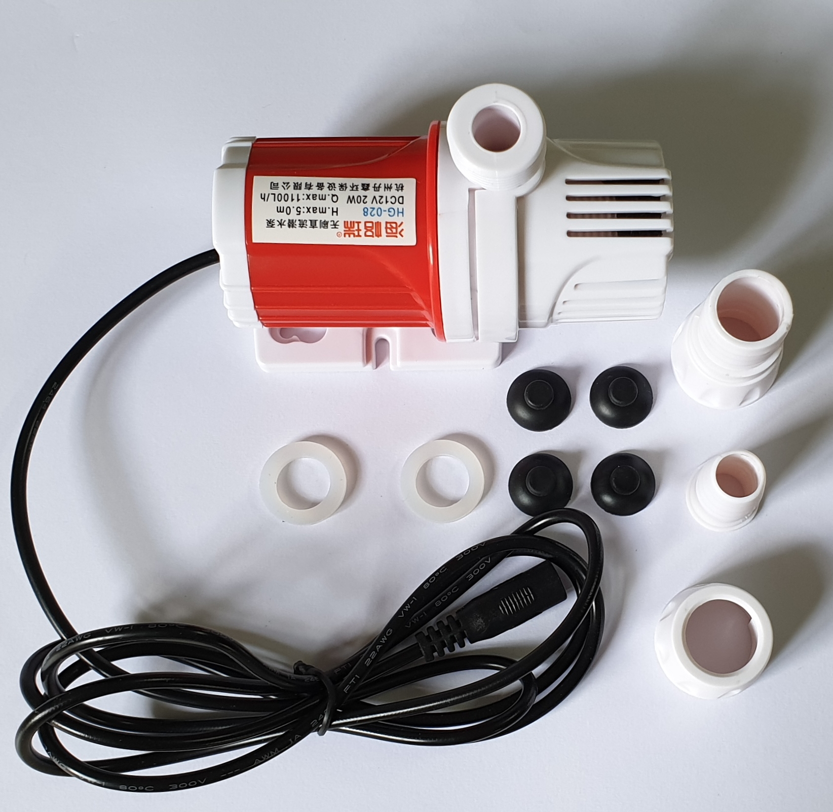 Máy bơm nước mini 12v 1100 lít/giờ trục gốm giảm ma sát chịu mặn cảm biến hết nước