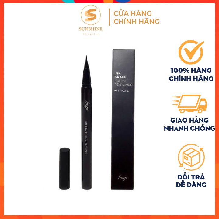 Bút dạ kẻ mắt nước eyeliner the face shop tfs ink graffi brush pen liner đen,đầu cọ siêu mảnh, chống nước,không lem trôi
