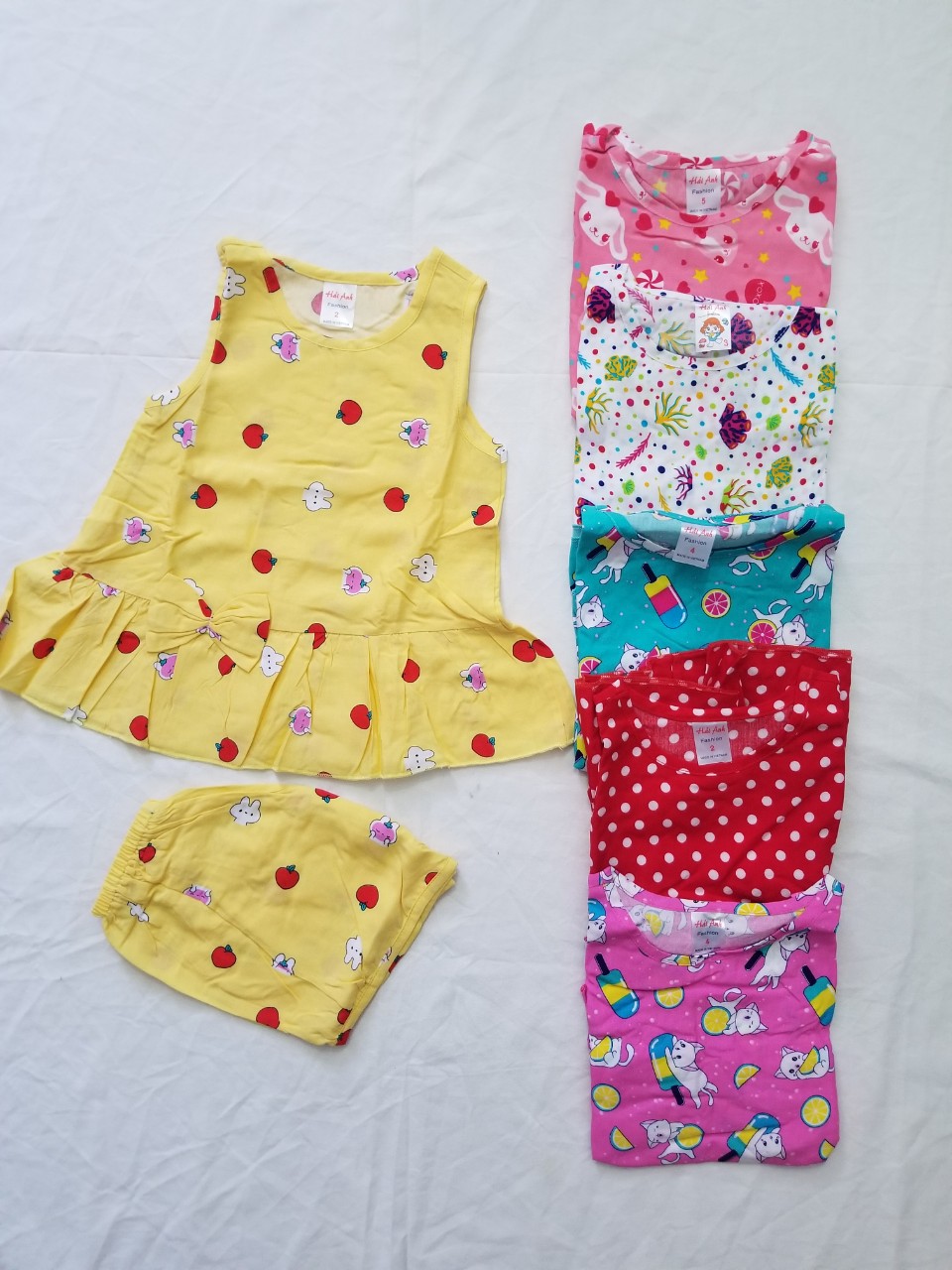 [HCM](được lựa màu) Đồ bộ vải tole lanh bé gái có 10 size từ 10 đến 30kg  Đồ nhà may giặt máy được hàng Việt Nam