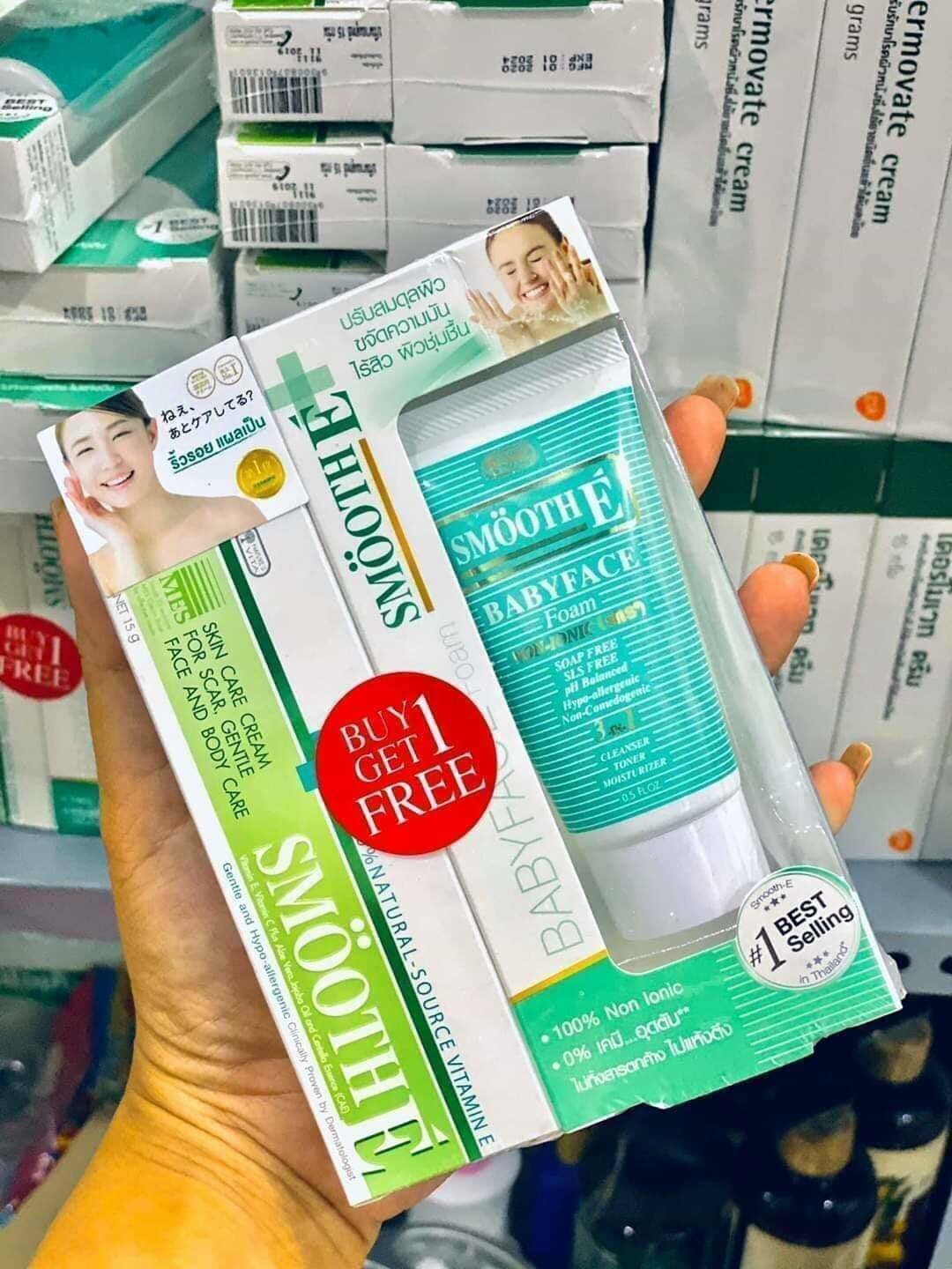 Kem bôi thâm mụn smoothe chính hãng tặng sữa rửa mặt