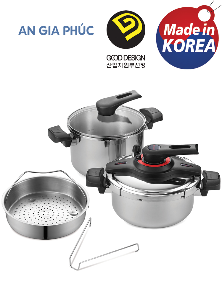 Bộ nồi áp suất inox 3 in 1 poongnyun vgpc2-set - an gia phúc