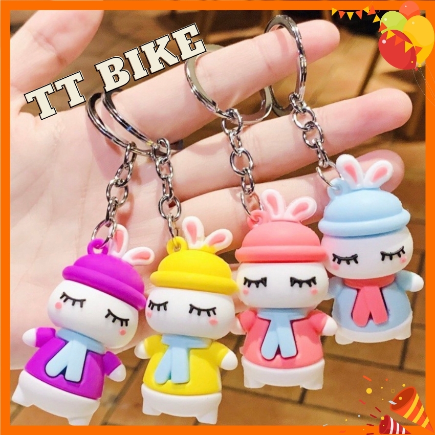 Móc khóa xe hình thỏ nhắm mắt ✓ móc khóa đáng yêu ✓ móc khóa cute ✓ móc chìa khóa xe, túi sách, balo đều hợp ✓móc khóa cặp đi học
