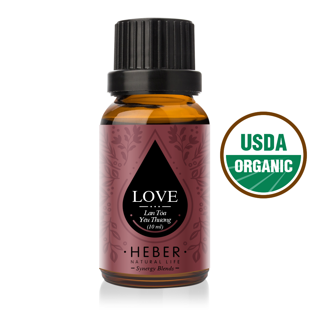 Tinh Dầu Lan Tỏa Yêu Thương Love Blends Essential Oil Heber Vietnam, 100% Thiên Nhiên Nguyên Chất, Cao Cấp Nhập Khẩu, Kiểm Nghiệm Quatest 3, Xông Thơm Phòng, Hương Dịu Nhẹ