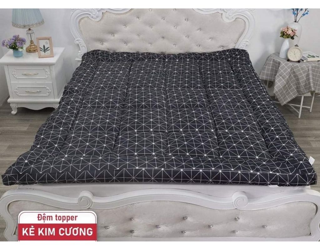 Nệm Topper xuất Nhật loại dày cao cấp 1m6, 1m8 2m tấm làm mềm đệm, Nệm trải sàn đẹp dày dặn, Nệm đa năng