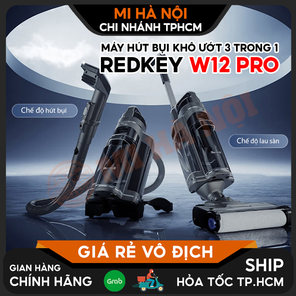 Máy hút bụi khô và ướt Redkey W12 Pro Tự động giặt giẻ - Bản Quốc Tế