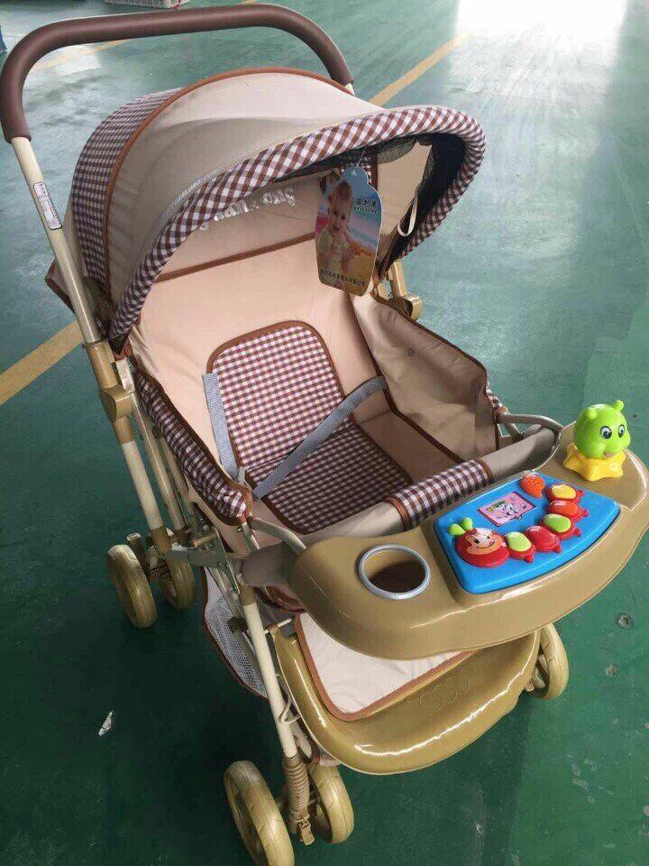 XE ĐẨY NHẬP KHẨU CAO CẤP 2 CHIỀU 3 TƯ THẾ CÓ NHẠC AL175 MÀU GHI