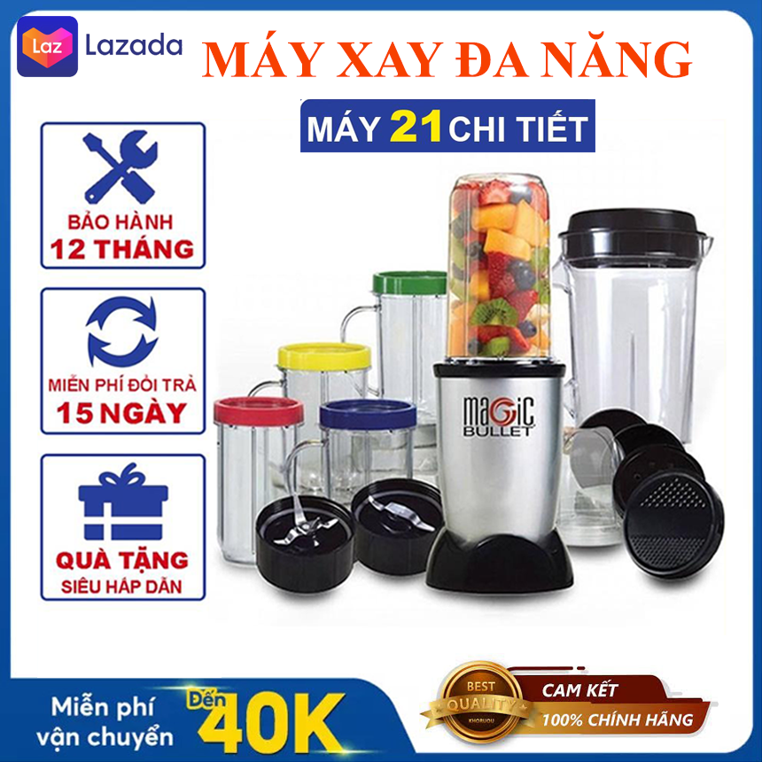 Máy xay đa năng cao cấp magic bullet 21 chi tiết, máy xay đa năng công suất lớn xay đá, xay thịt, xay cà phê xay sinh tố,