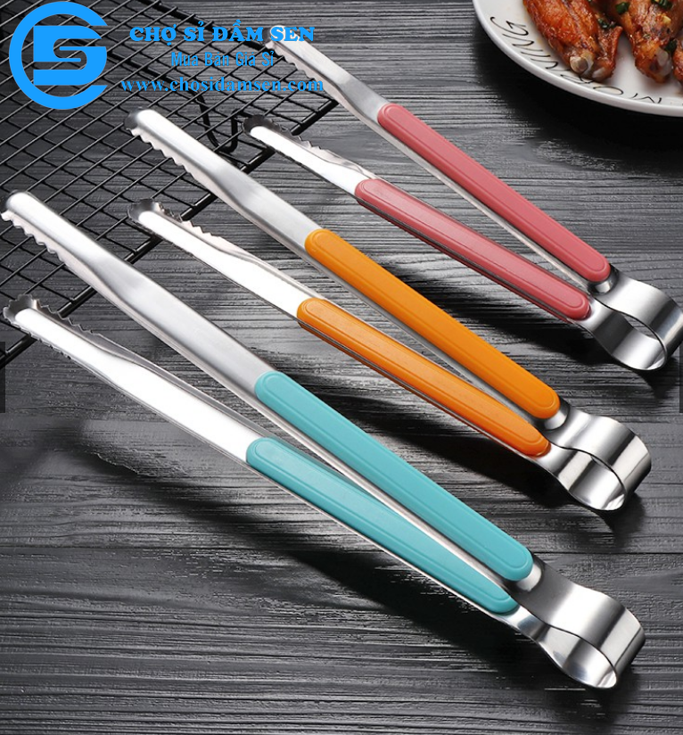 Combo 3 kẹp gắp đa năng cách nhiệt tiện dụng. Kẹp gắp thức ăn đảm bảo vệ sinh, kẹp gắp làm bếp tránh nóng, kẹp gắp đá, kẹp gắp bánh  G306-Kepbbq3mau