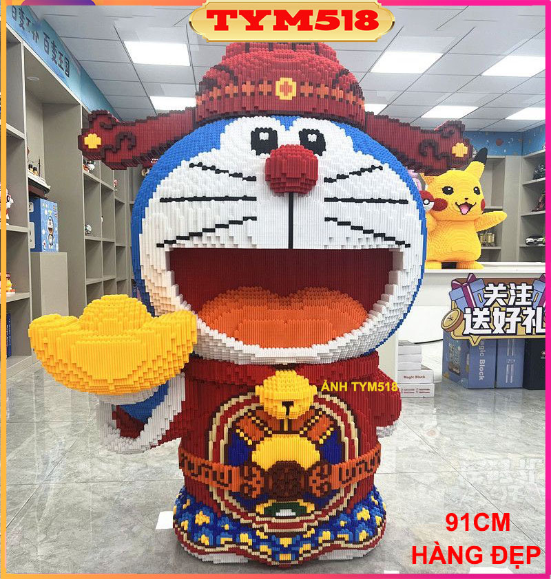 Xếp hình le go lego doremon thần tài cỡ lớn size to 91cm đồ chơi xếp hình nano 3d cho bé chuẩn mẫu