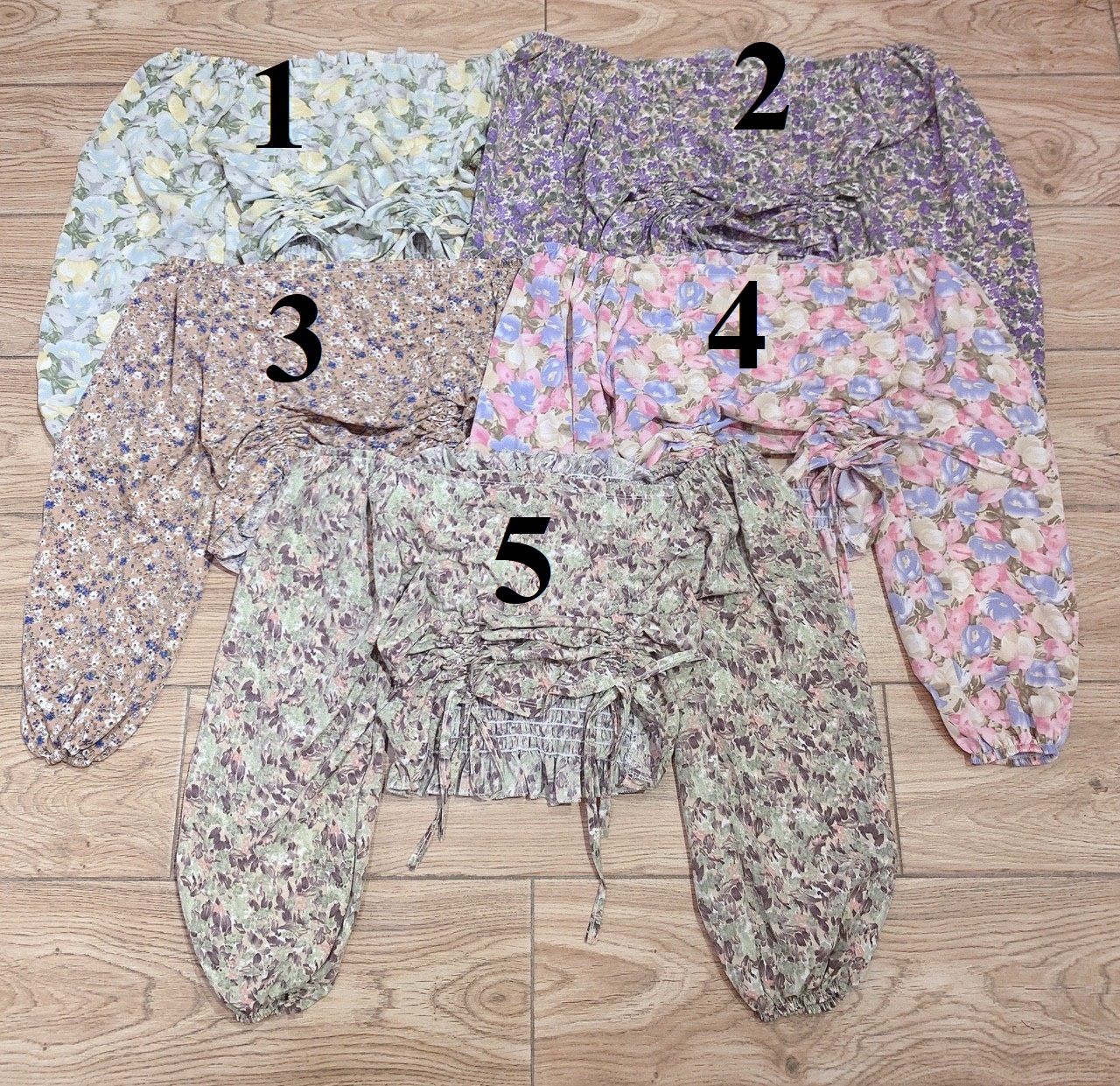 Áo voan hoa rút dây 2 bên nhún sau xinh xinh mẫu cute voan đẹp