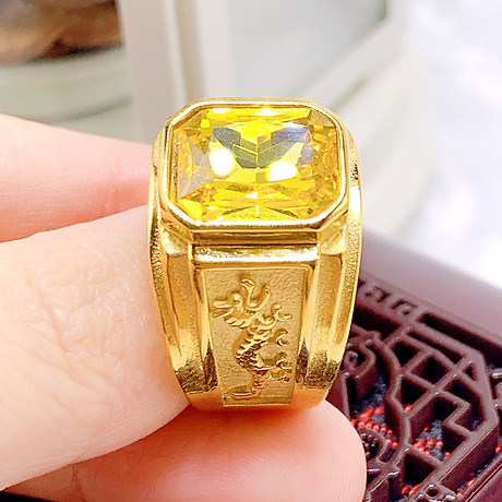 Nhẫn nam đính đá vàng 18k thời trang không bay màu đẳng cấp