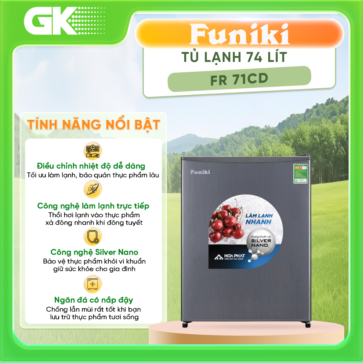 Tủ lạnh Funiki FR 71CD 70 lít - GIAO TOÀN QUỐC - FREESHIP HCM