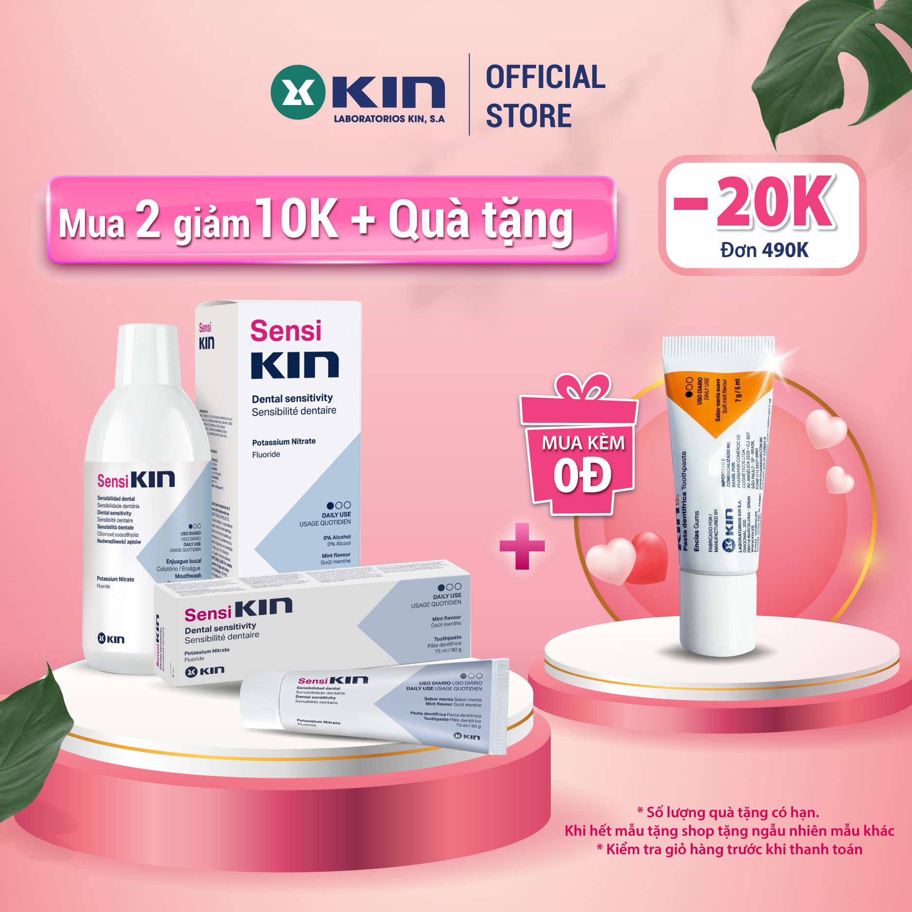 Kem đánh răng và nước súc miệng ngăn ngừa ê buốt Sensi Kin