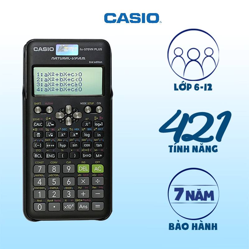 Máy tính fx570VN Plus Casio dành cho học sinh sinh viên Dùng cho các kì kiểm tra thi đại học tốt nghiệp