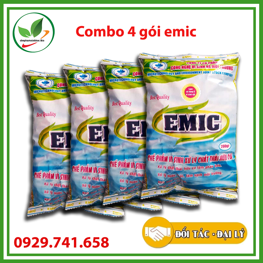 Combo 4 gói. Chế phẩm sinh học hữu cơ EM-EMIC. Gói 200gr