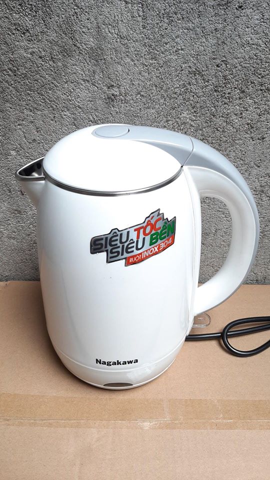 Ấm đun siêu tốc 2 lớp nagakawa nag0314 - hàng chính hãng