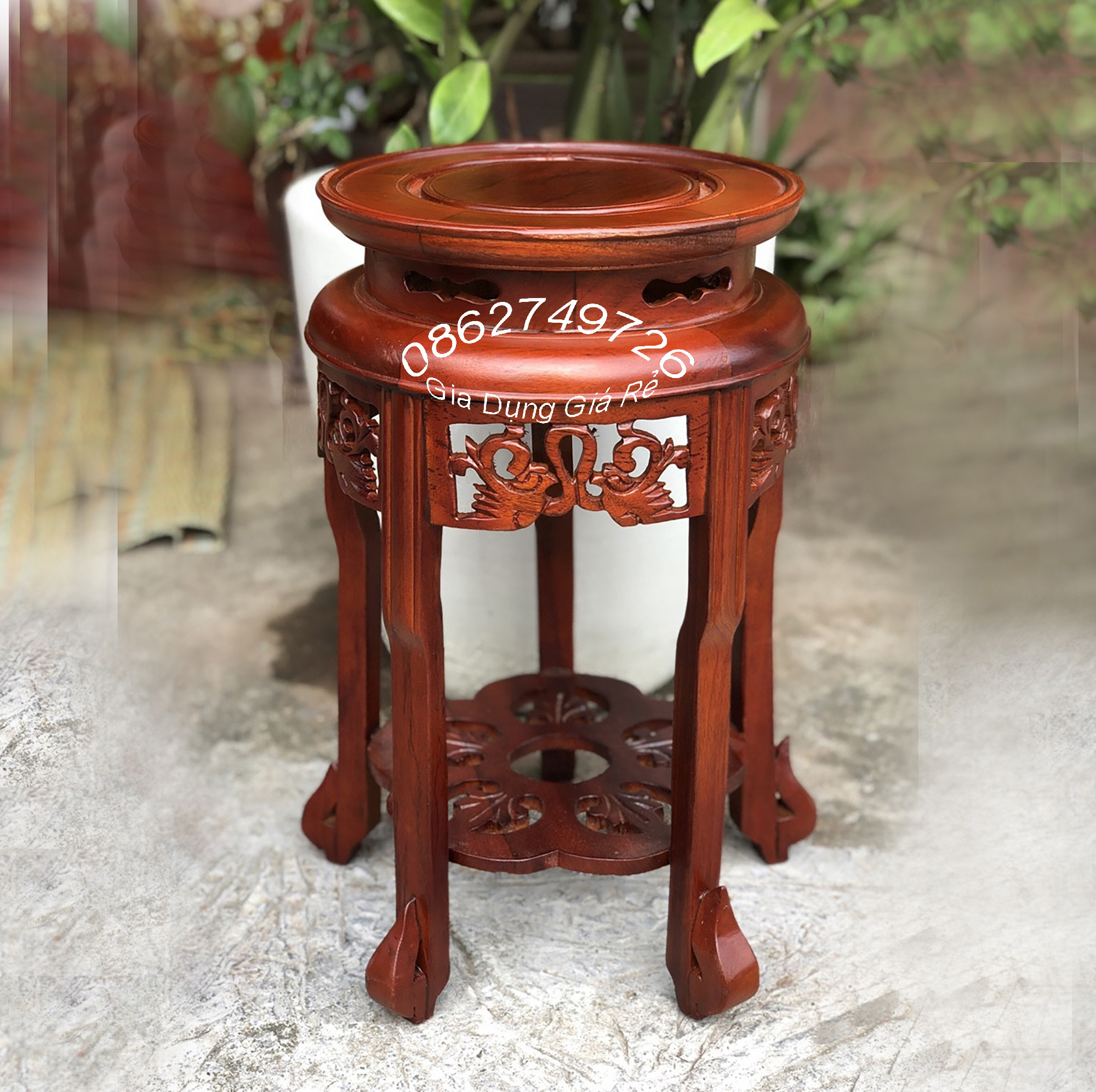 Đế tròn kê đồ phòng khách giá rẻ gỗ giác mặt 30cm