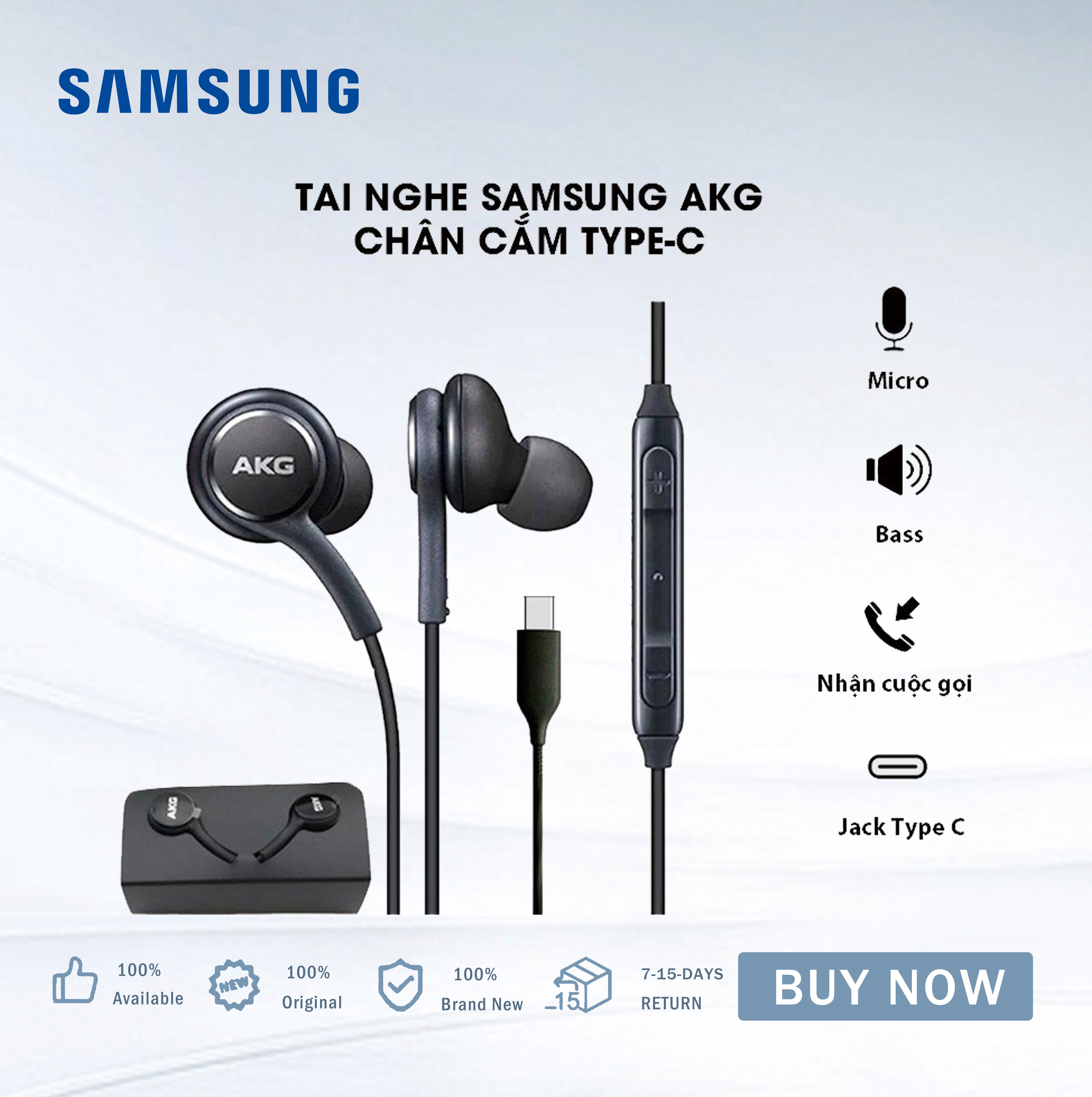 Tai nghe nhét tai samsung akg cho chân cắm type -c for samsung galaxy s21 / s21 /s21 ultra / s20 / s20fe / note 10