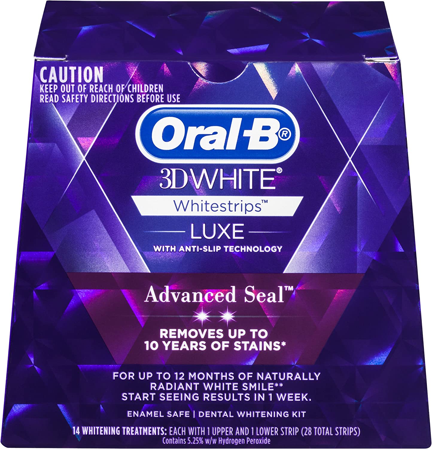 Miếng dán trắng răng Oral B 3D White Luxe Advanced Seal 28 miếng