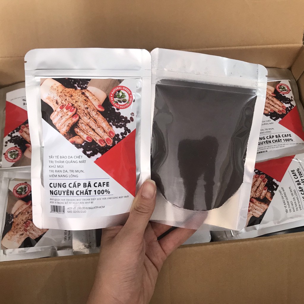 100g Bã cafe tắm trắng tẩy da chết siêu mịn