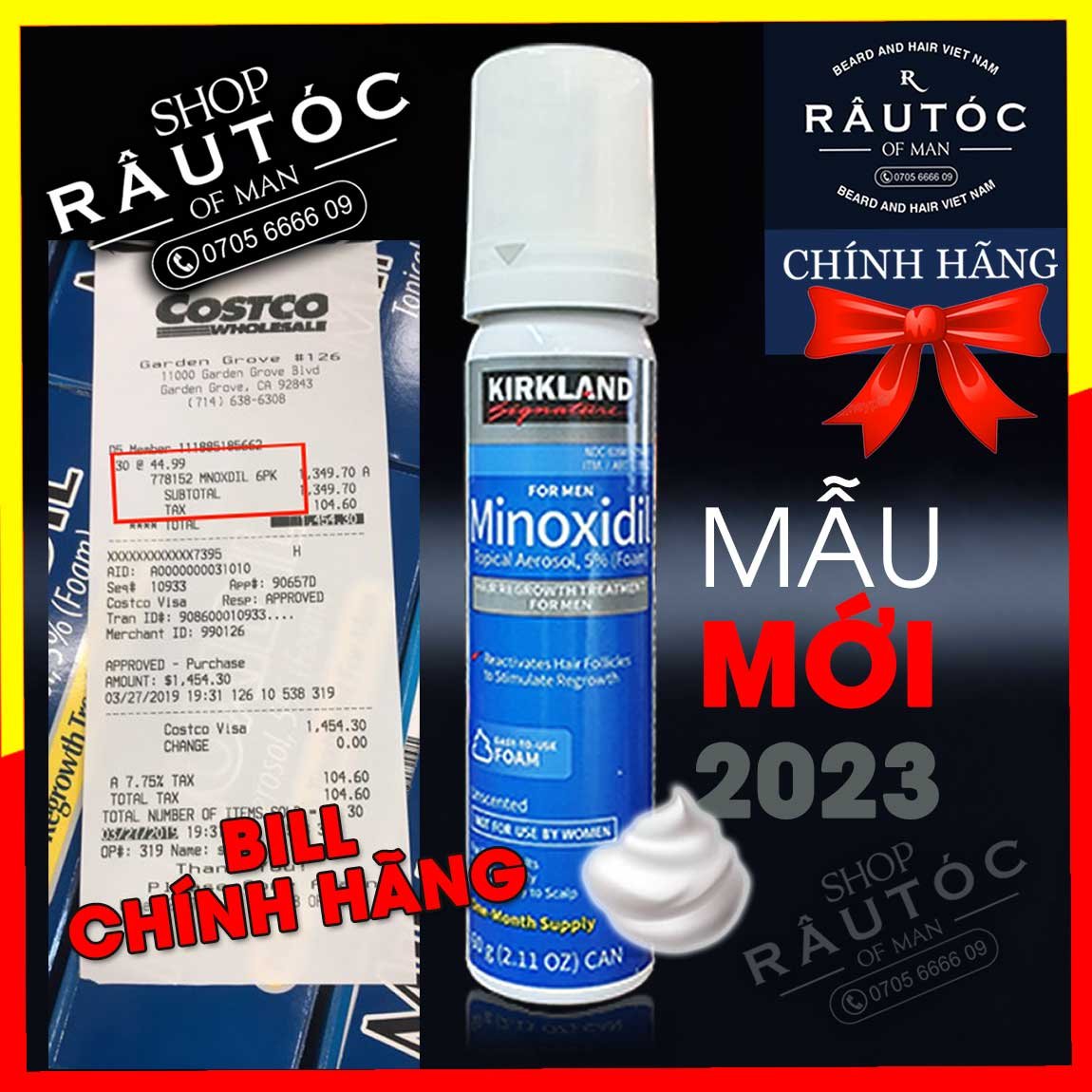 Mọc Râu Tóc Minoxidil 5% dạng Foam