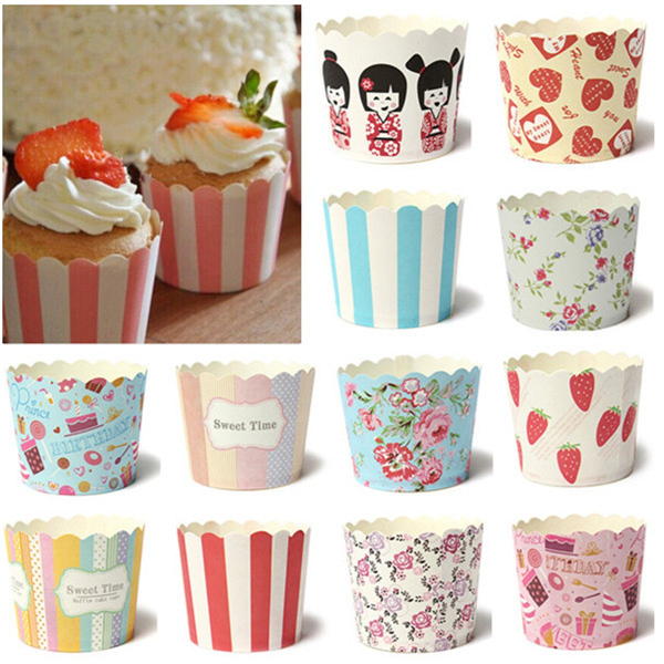 Bộ 200 chén giấy cupcake cứng lót nướng bánh 5cm