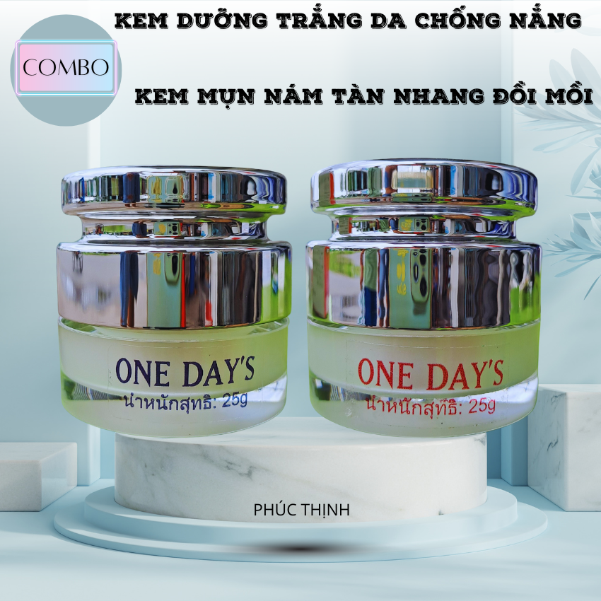 Combo kem trắng da và kem nám one days