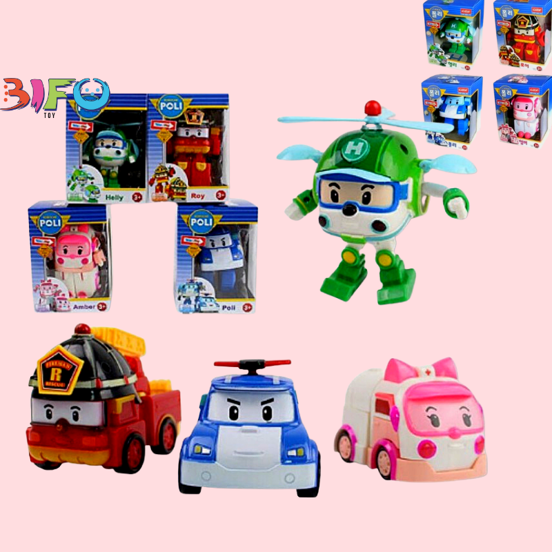 Robocar Poli biến hình 2 trong 1 đồ chơi robot lắp ráp biến hình có hộp đựng xinh xắn