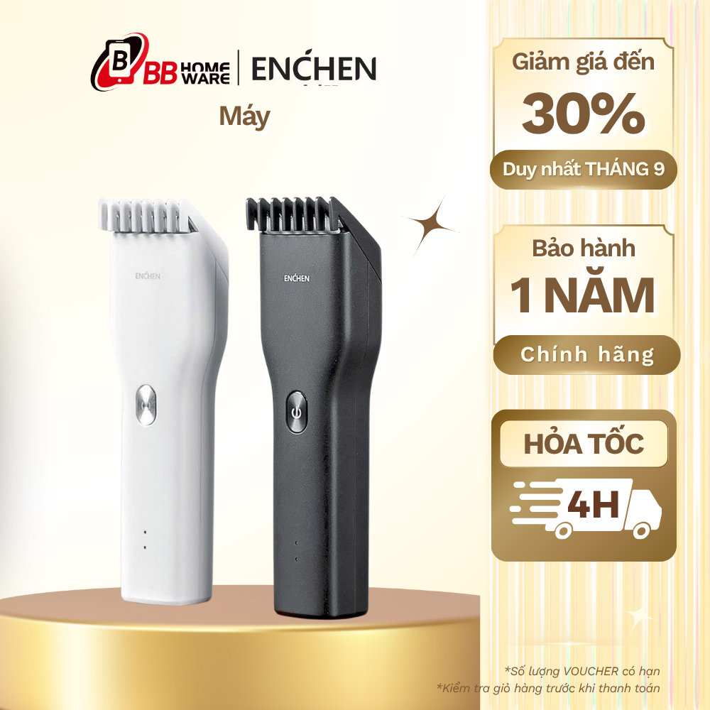 Tông đơ cắt tóc Enchen Boost Màu Trắng - Dùng 200 phút liên tục trong 1 lần sạc - Chính hãng | Bảo hành 1 năm